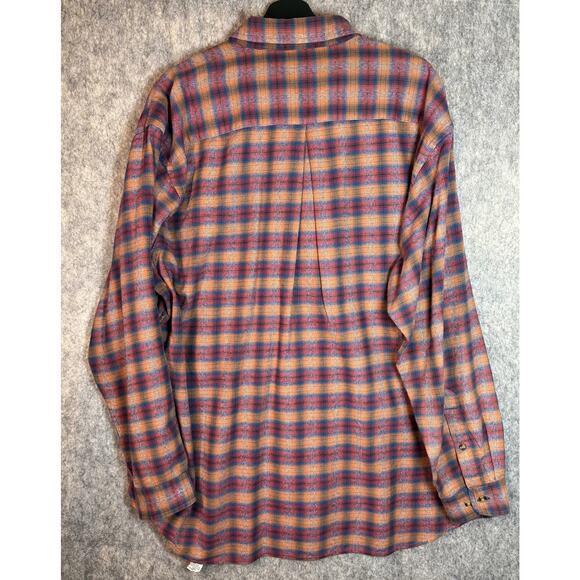 Vintage Orvis Mens X-Large Shirt Red Plaid Flannel Chest Flap Pockets - Picture 3 of 7